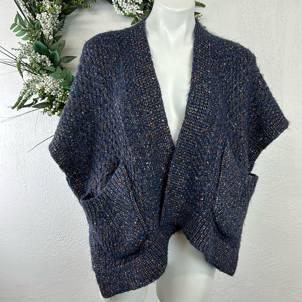 Universal Thread Navy Blue Flecked Open Cardigan with Pockets